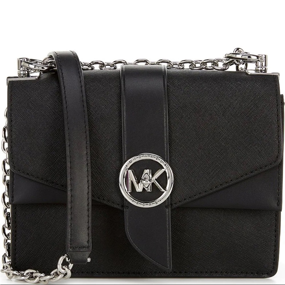 Greenwich small convertible logo closure leather crossbody bag.